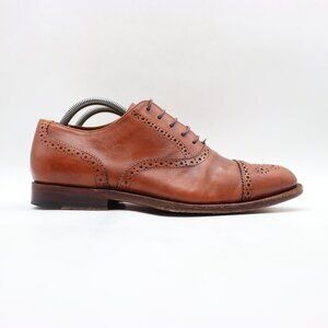J Crew Superior Ludlow Men's 9 D Brown Leather Brogue Wingtip Oxford Dress Shoes